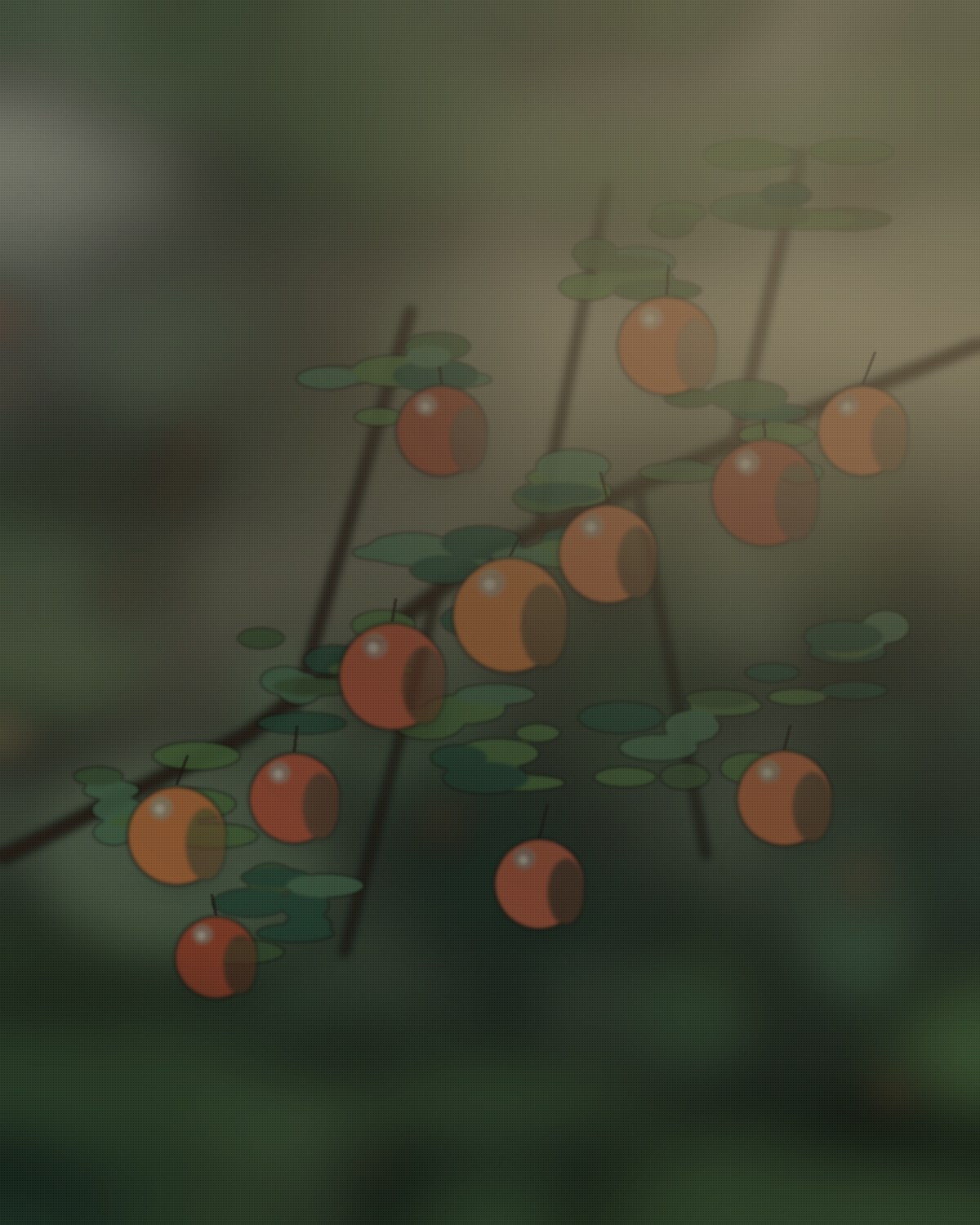 Frutos en árbol frutal.